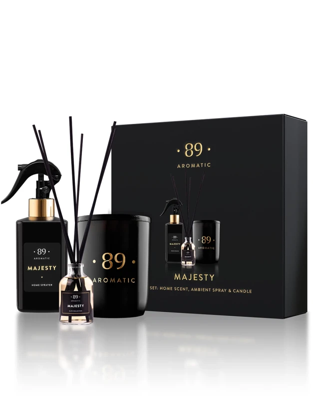 Aromatic89 SET Difuzér, interiérový sprej a svíčka - Majesty
